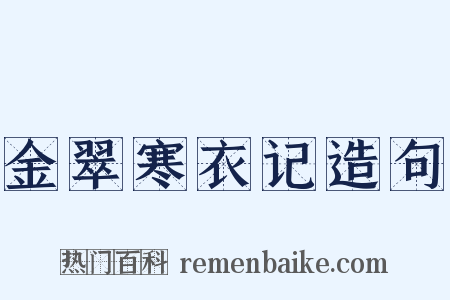 金翠寒衣记造句是什么意思的图片
